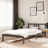 Cadru de pat, gri, 100x200 cm, lemn masiv de pin, vidaXL