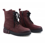 Ghete Dama, Caspian, Cas-Astra/7, Casual, Piele Nabuc, Bordo