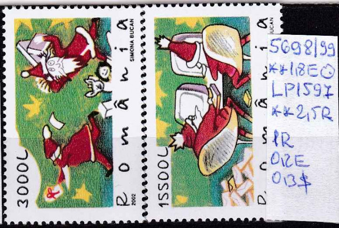 2002 Craciun LP1597 MNH Pret 1+1 Lei