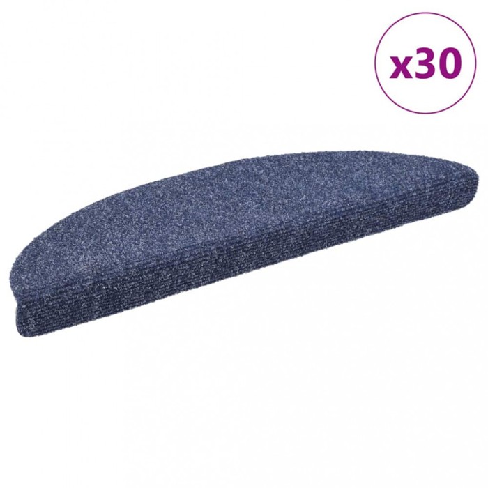 vidaXL Covorașe autoadezive pentru scări, 30 buc., 56x17x3 cm, semirotunde, albastre