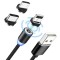 Cablu Magnetic incarcare,3IN1 Led Micro USB Lightning Type C Iphone Samsung