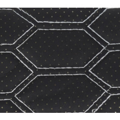 Material Hexagon Cu Gaurele Negru / Cusatura Gri Cod Y03NG 040621-59