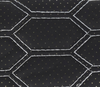 Material Hexagon Cu Gaurele Negru / Cusatura Gri Cod Y03NG 040621-59 foto