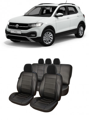 Huse scaune auto piele perforata Volkswagen T-Cross (2019-2022) foto