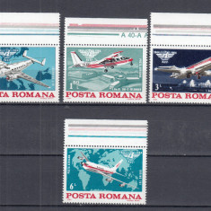 ROMANIA 1984 LP 1108 A 40-A ANIVERSARE A AVIATIEI CIVILE INTERNATION. SERIE MNH