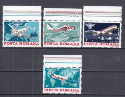 ROMANIA 1984 LP 1108 A 40-A ANIVERSARE A AVIATIEI CIVILE INTERNATION. SERIE MNH foto