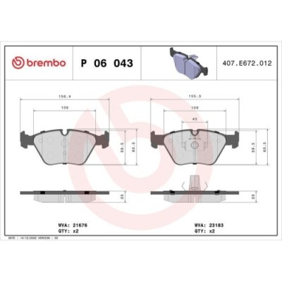 Placute frana BMW 3 (E46) 12.97-05.05, 3 Convertible (E46) 04.00-12.07, 3 Coupe (E46) 12.98-07.06, 3 Touring (E46) 06.99-07.05, X3 (E83) 01.03-12.11, foto