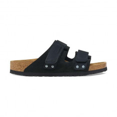 Birkenstock papuci din piele Uji femei, culoarea negru, 1024810