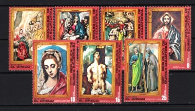 GUINEA ECUATORIALA 1976 &amp;ndash; PICTURA RELIGIOASA EL GRECO, SERIE STAMPILATA, M20 foto