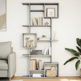 Gossi biblioteca, gri beton, 92x29x188 cm, lemn prelucrat