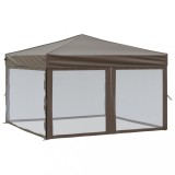 Cumpara ieftin Cort pliabil pentru petrecere, pereti laterali, taupe, 3x3 m