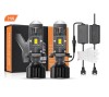 Set Becuri auto H4 LED cu lupa, Y10 , 200%, 60W 6400LM, 6000K, 360 Canbus - 12V, Oem
