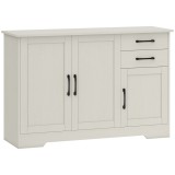 HOMCOM Mobilier bucătărie cu 2 sertare și 3 dulapuri, polițe reglabile, 120x38x79 cm, crem | Aosom Romania