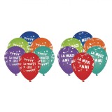 Set Baloane Latex, 50 Bucăți, Multicolor, 35 cm, Mesaj &quot;La Mulți Ani&quot;, Oem