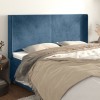 VidaXL Tăblie pat cu urechi albastru &icirc;nchis 163x16x118/128 cm catifea 3119358