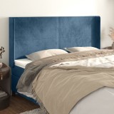VidaXL Tăblie pat cu urechi albastru &icirc;nchis 163x16x118/128 cm catifea 3119358