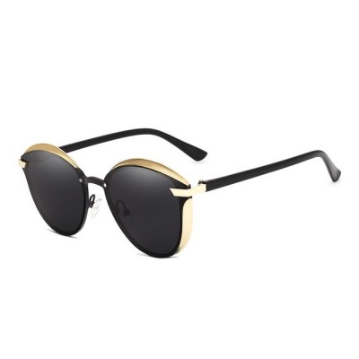 Ochelari de Soare Cat Eye Mirror Black Gold, Polarizați, Include Toc, Săculeț și Lavetă de Curățare, Protecție UV400 foto
