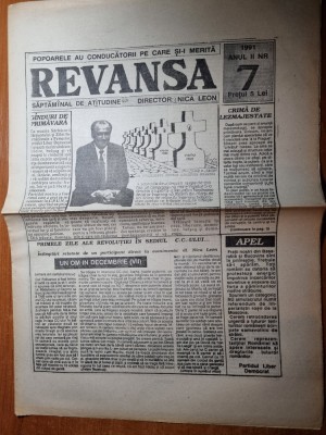 ziarul revansa iulie 1991-art. nica leon in tompul revolutiei foto
