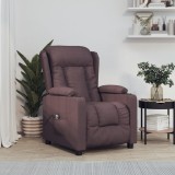 vidaXL Fotoliu rabatabil electric, maro &icirc;nchis, material textil