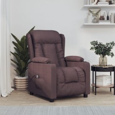 vidaXL Fotoliu rabatabil electric, maro &amp;icirc;nchis, material textil foto