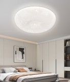 Plafoniera LED aplicata 35 cm, 32W, 3 temperaturi, alb, metal si acril