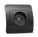Priză fără contact de protecție 16A negru mat Jazz - ELBI