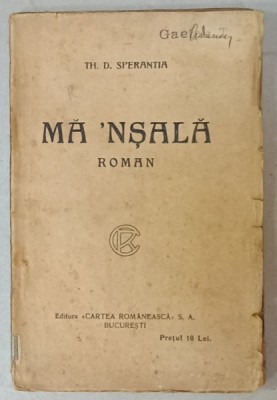 MA &amp;#039; NSALA , roman de TH. D. SPERANTIA , 1921 foto