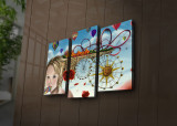 Tablou Canvas cu Led Parc de Distractie, Multicolor, 66 x 45 cm