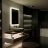 Oglinda LED Rectangulara, 60x80cm, Pugliesi Senzor MotionGlow Marcello, Sistem Dezaburire, Ceas &amp; Termometru, Dimabila ModernLight Concept