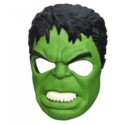 Masca pentru copii IdeallStore&amp;reg;, Incredible Hulk, plastic, verde, prindere elastic, marime universala foto