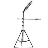 Lampa Circulara Ring Light REVOSE&trade; cu Extra Brat, Diametru 36cm/14inch LED, Lumina Naturala/Rece/Calda, Trepied 210 cm Inclus, Telecomanda Bluetooth