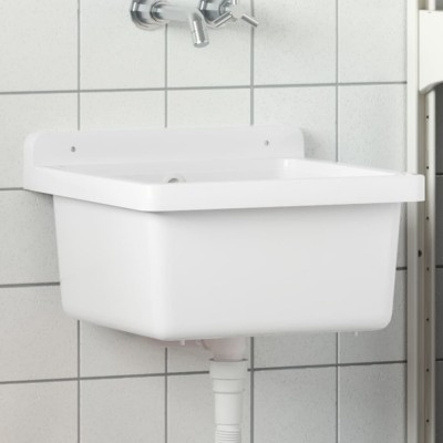 vidaXL Chiuvetă lavoar pentru montare pe perete alb 40x40x24 cm rășină 4002793 foto