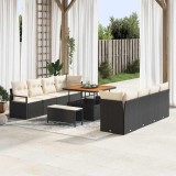 Cumpara ieftin Set de canapele pentru grădină Negru, Crem 100 x 100 x 71 cm