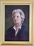Toader Schipor Tablou Autoportretul pictorului pictură ulei pe p&acirc;nză &icirc;nrămata 45x60 cm