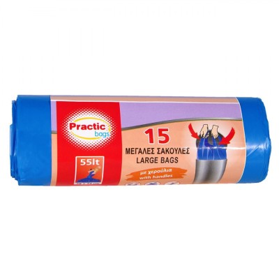 Saci Menajeri Practic, Large Bags, Capacitate 55L, Albastru, Set 15 Bucăți foto