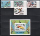 Centrafricana 1980 - Medaliați la Jocurile Olimpice, Serie NDT SUPRATIPAR, PA+ Colita DE LUX NDT, SUPRATIPAR, PA + 4 Colite DE LUX NDT, PA, 4 POZE,MNH