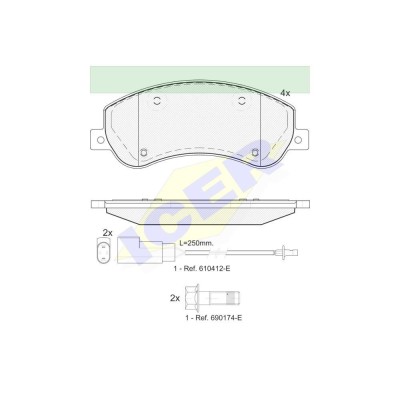 Set placute frana punte fata Ford Transit, 04.2006-2014, marca Icer 141793 foto