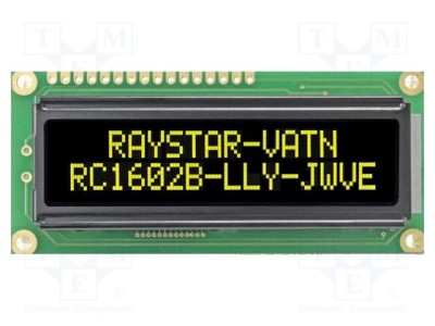 Afișaj LCD alfanumeric 16x2 VA Negative galben-verde RAYSTAR OPTRONICS foto