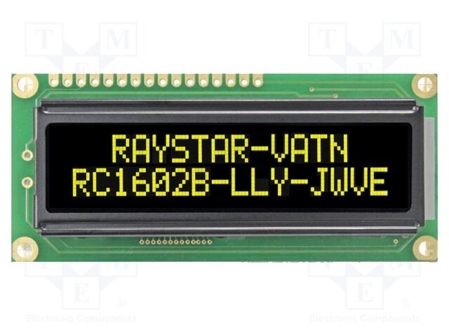 Afișaj LCD alfanumeric 16x2 VA Negative galben-verde RAYSTAR OPTRONICS