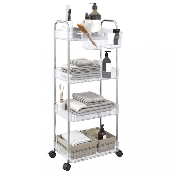 Gossi carucior de depozitare cu 4 niveluri, transparent acrilic