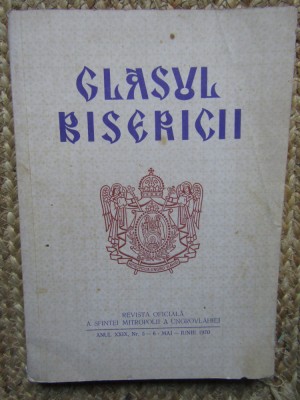 Revista Glasul Bisericii, anul XXIX, nr. 5-6, mai-iunie 1970 foto