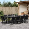Gossi set mobilier de gradina, 13 piese, negru, textilena