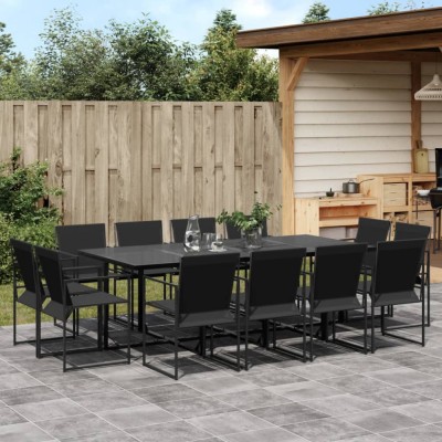 Gossi set mobilier de gradina, 13 piese, negru, textilena foto