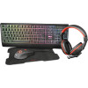 Kit gaming Tastatura + Mouse + Pad + Casti Trust Ziva, 4 in 1, Negru/Rosu