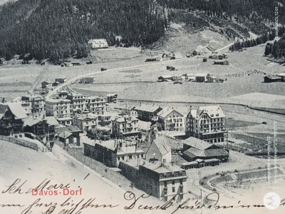 Regalitate Romania, carte postala superba orasul Davos in anii 1900 foto
