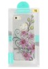 Husa silicon slim argintie glitter (crini roz) pentru Apple iPhone 7, 8, SE2 2020, SE3 2022, iPhone 7/8