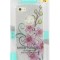 Husa silicon slim argintie glitter (crini roz) pentru Apple iPhone 7, 8, SE2 2020, SE3 2022