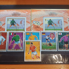 AJMAN 1970-MNH-C.M. FOTBAL MEXIC-SERIE+2 COLITE