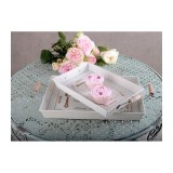 Set doua tavi antichizate din metal vopsit cu manere din lemn HMB055