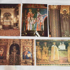 Pictura - Biserica - Manastire carte Postala veche - Lot x 5 vederi din Romania